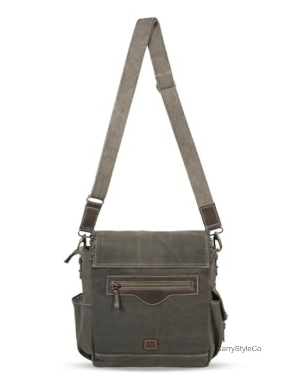 Vintage Canvas Messenger Bag for Men & Women - Leather Crossbody Satchel